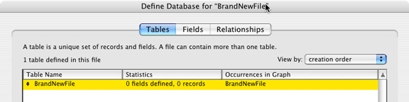 Define Database, Tables